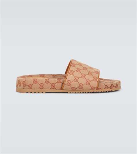 gucci sideline gg canvas slides